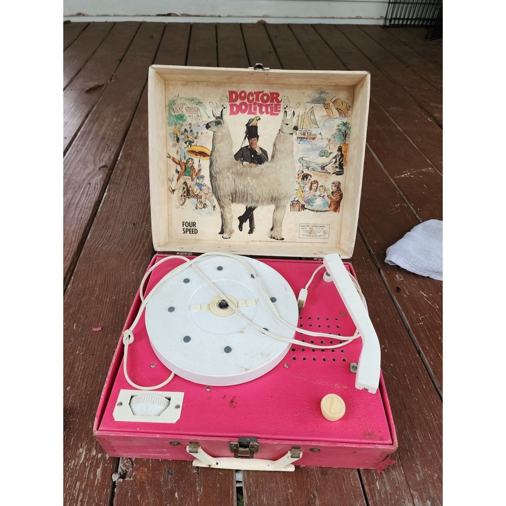 Vintage Doctor Dolittle Electric Phonograph Record Player Spear 44800 RARE WORKS